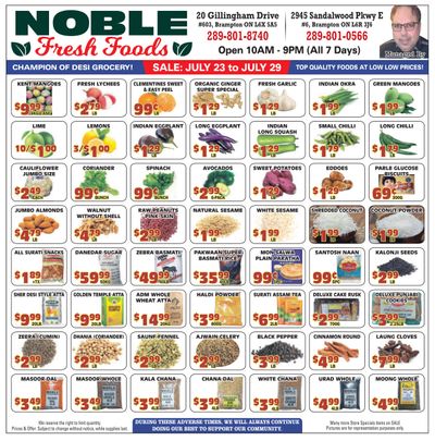 Noble Fresh Foods Flyer July 23 to 29
