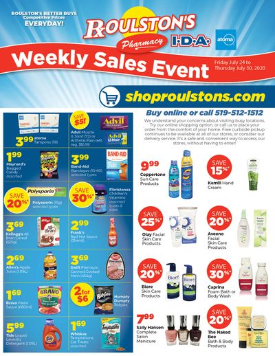 Roulston's Pharmacy Flyer July 24 to 30