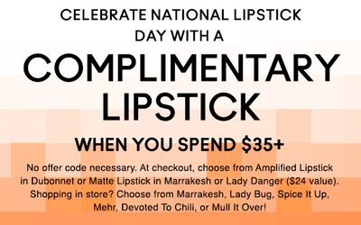 FREE 💄! We’re celebrating National Lipstick Day early.