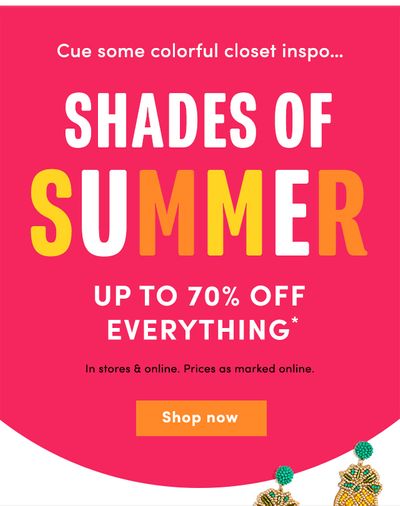 Up to 70% off our favorite summer colors ⛱️