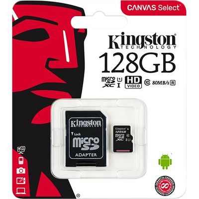 Kingston Canvas Select microSD Card - 128 GB On Sale for $18 (Save $12) at Visions Electronics Canada