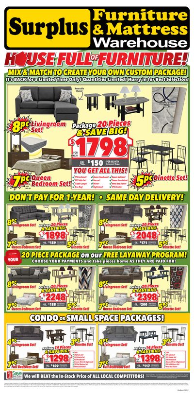 Surplus Furniture & Mattress Warehouse (Winnipeg) Flyer July 28 to August 10