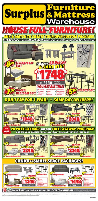 Surplus Furniture & Mattress Warehouse (Sault Ste Marie) Flyer July 28 to August 10