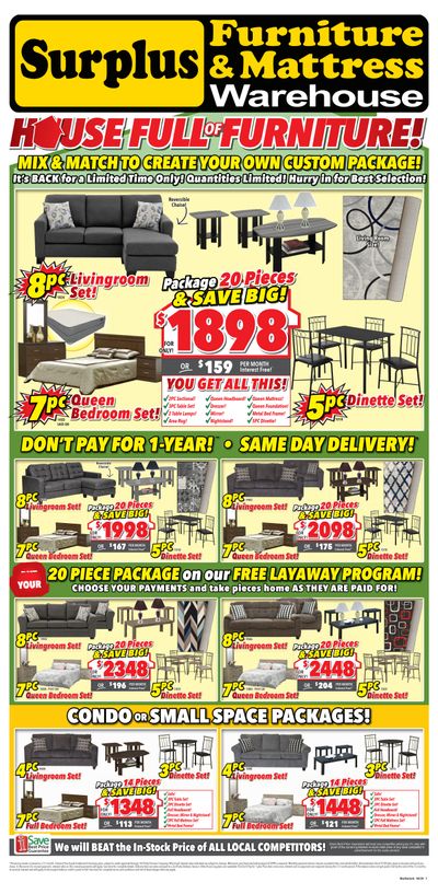 Surplus Furniture & Mattress Warehouse (Lethbridge) Flyer July 28 to August 10