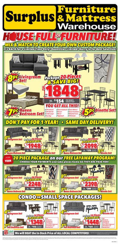 Surplus Furniture & Mattress Warehouse (Edmonton) Flyer July 28 to August 10