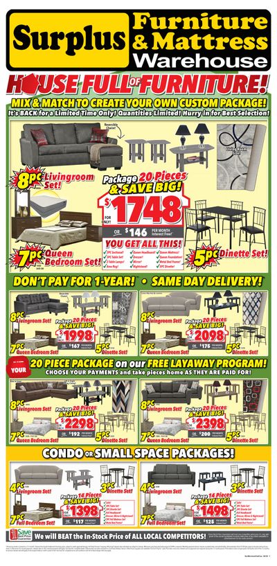 Surplus Furniture & Mattress Warehouse (Charlottetown) Flyer July 28 to August 10