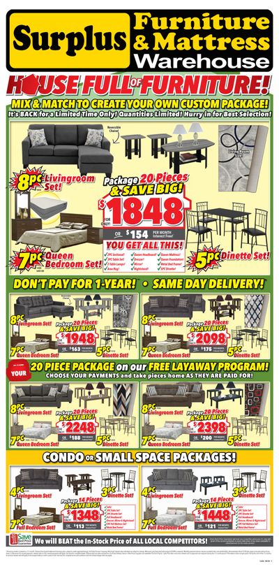 Surplus Furniture & Mattress Warehouse (Calgary) Flyer July 28 to August 10
