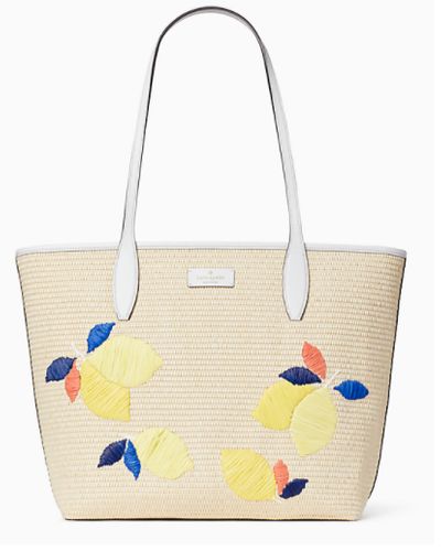 Kate Spade Canada Sale: $129 for Ash Straw Lemon Zest Large Tote, was $329.00 + FREE Shipping + More Deals
