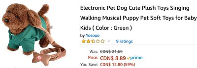 Amazon Canada Deals: Save 59% on Electronic Pet Dog Cute Plush Toys + 64% on Digital Medical Thermometer + More Offers