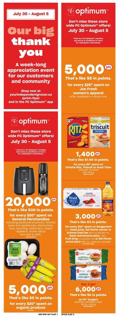 Independent Grocer (West) Flyer July 30 to August 5