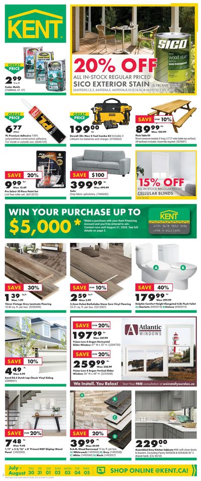 Kent Building Supplies Flyer July 30 to August 5