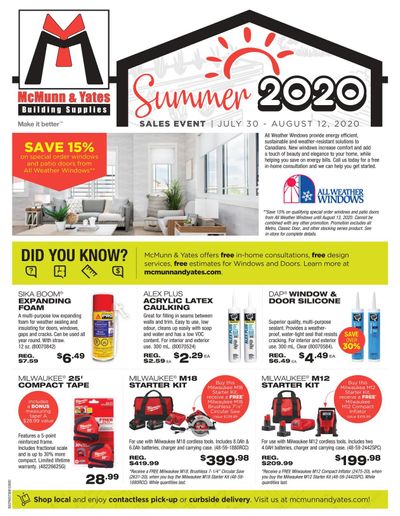 McMunn & Yates Building Supplies Flyer July 30 to August 12