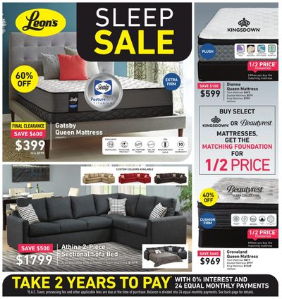 Leon's Sleep Sale Flyer July 29 to August 12