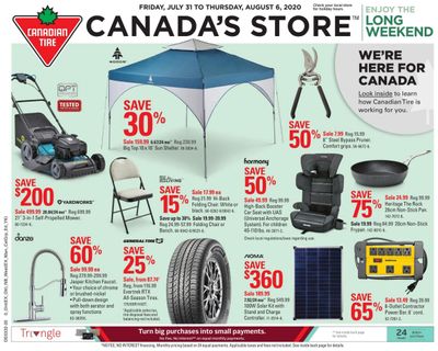 Canadian Tire (West) Flyer July 31 to August 6