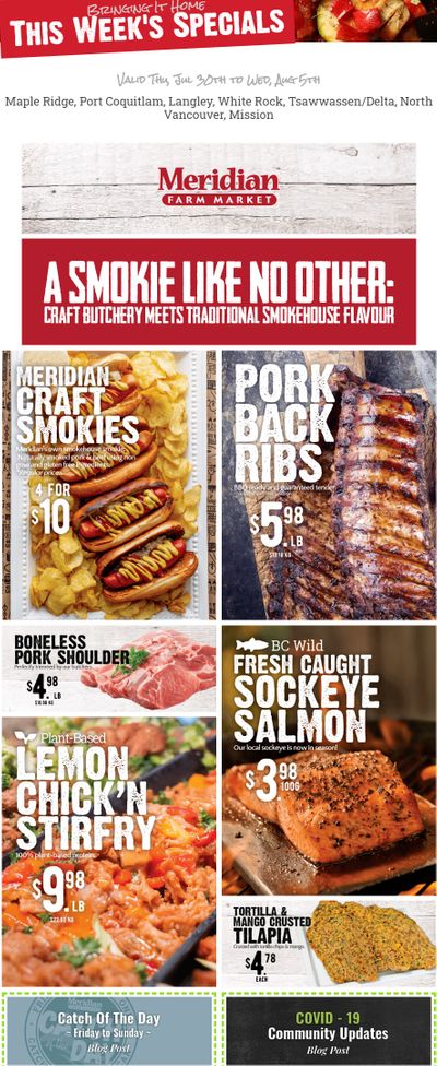 Meridian Meats and Seafood Flyer July 30 to August 5