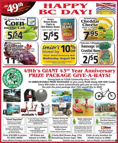The 49th Parallel Grocery Flyer July 30 to August 5