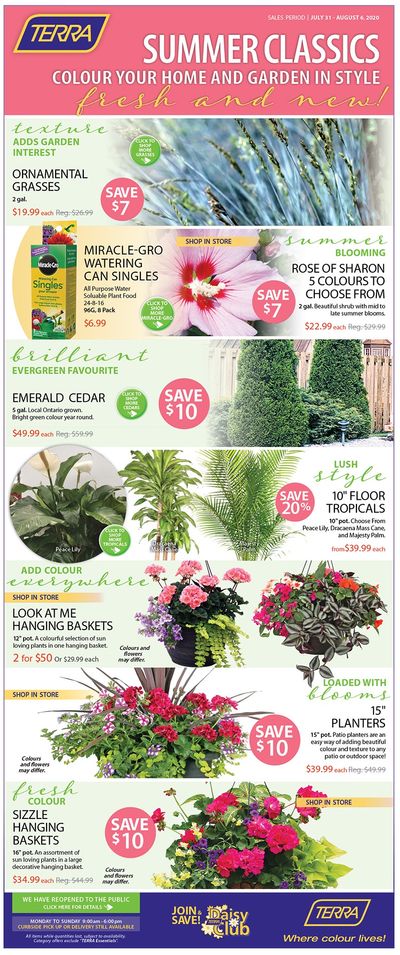 Terra Greenhouses Flyer July 31 to August 6