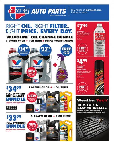 Carquest Weekly Ad July 2 to August 26