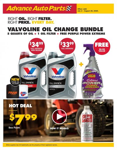Advance Auto Parts Weekly Ad July 2 to August 26