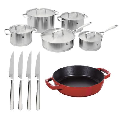 Zwilling passion 10 piece cookware set with bonus cast iron frypan On Sale for $399.99 at Zwilling J.A. Henckels Canada