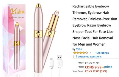 Amazon Canada Deals: Save 55% on Rechargeable Eyebrow Trimmer, Eyebrow Hair Remover + 58% on T-Fal Compact Smokeless Indoor Electric Grill + More Offers