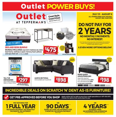 Outlet at Tepperman's Flyer July 31 to August 6