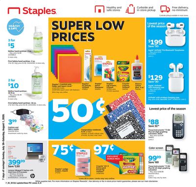 Staples Weekly Ad July 26 to August 1