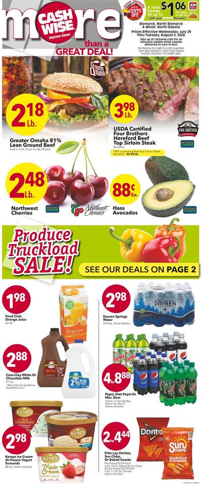 Cash Wise (MN, ND) Weekly Ad July 29 to August 4