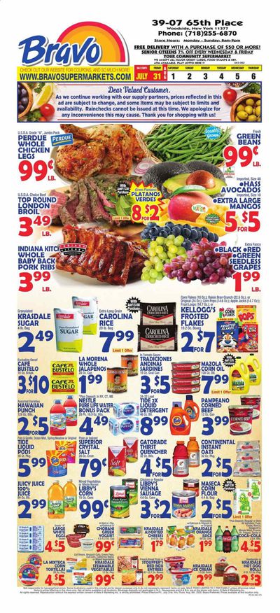 Bravo Supermarkets Weekly Ad July 31 to August 6