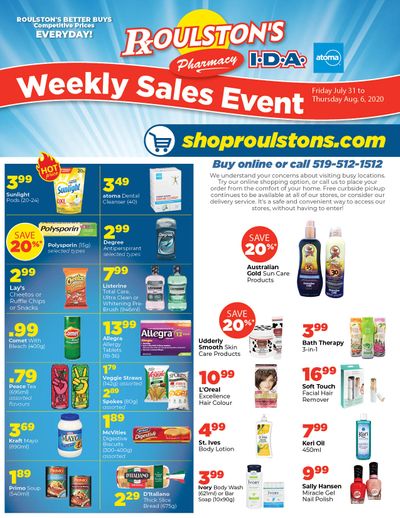 Roulston's Pharmacy Flyer July 31 to August 6