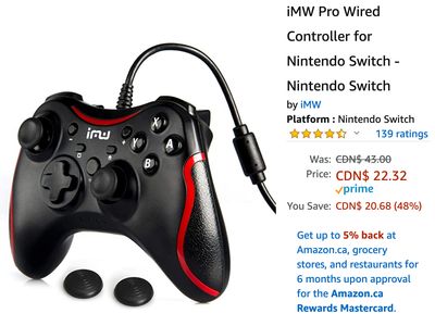 Amazon Canada Deals: Save 48% on iMW Pro Wired Controller for Nintendo Switch + 43% on Jabra Talk 15 Bluetooth Headset for Hands-Free Calls + More Offers