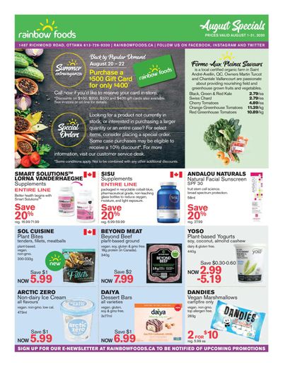 Rainbow Foods Flyer August 1 to 31