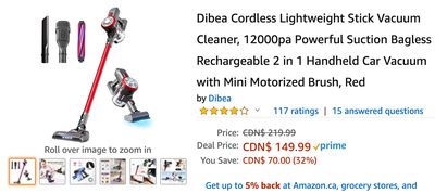 Amazon Canada Deals: Save 32% on Dibea Cordless Lightweight Stick Vacuum Cleaner + 46% on Rockport Men Shoes + More Offers