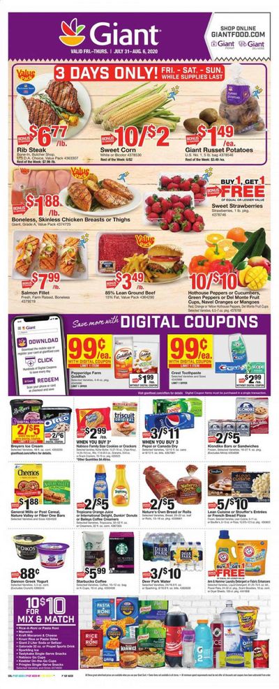 Giant Food Weekly Ad July 31 to August 6