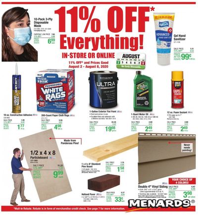 Menards Weekly Ad August 2 to August 8