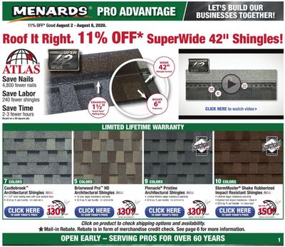 Menards Weekly Ad August 2 to August 8