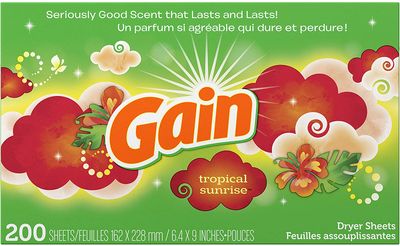 Gain Dryer Sheets, Tropical Sunrise, 200 Count On Sale for $ 4.90 ( Save $ 4.09) at Amazon Canada Gain Dryer Sheets, Tropical Sunrise, 200 Count On Sale for $ 4.90 ( Save $ 4.09) at Amazon Canada