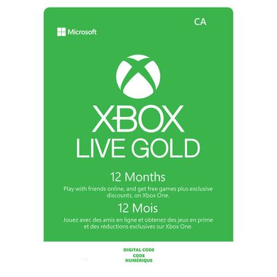 Xbox Live Gold 12 Month Membership Digital Download On Sale for $ 59.99 at Costco Canada
