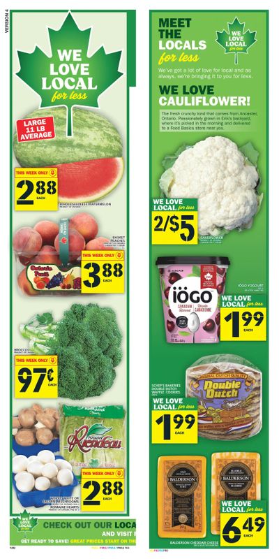 Food Basics (GTA, Kitchener and London Area) Flyer August 6 to 12