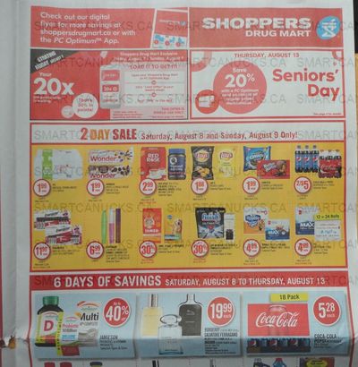 Shoppers Drug Mart Canada: 20x The Points Loadable Offer August 7th – 9th