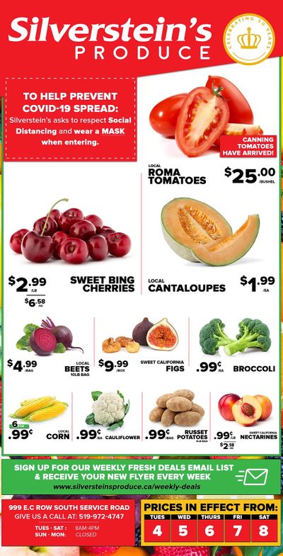Silverstein's Produce Flyer August 4 to 8