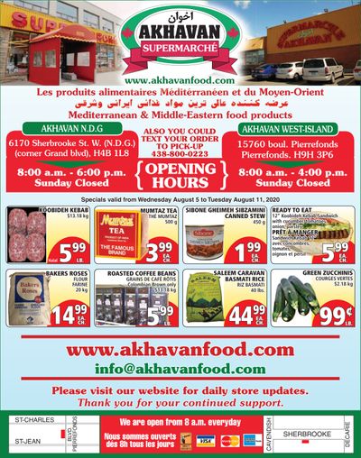 Akhavan Supermarche Flyer August 5 to 11