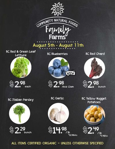 Community Natural Foods Flyer August 5 to 11