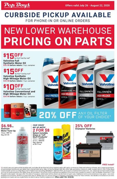 Pep Boys Weekly Ad July 26 to August 22