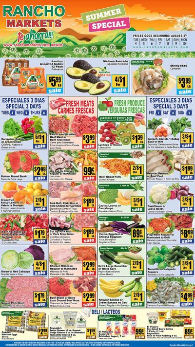 Rancho Markets Weekly Ad August 4 to August 10