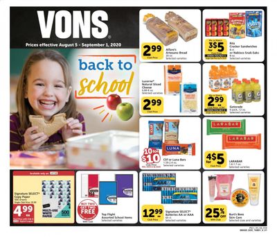 Vons Weekly Ad August 5 to September 1