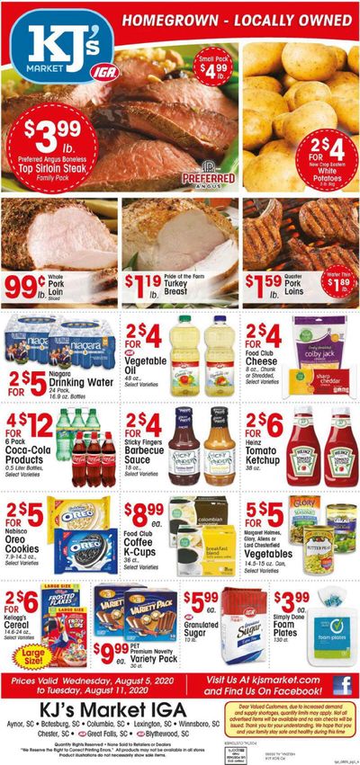 KJ´s Market Weekly Ad August 5 to August 11