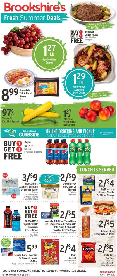 Brookshires Weekly Ad August 5 to August 11