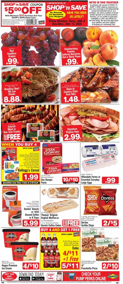 Shop ‘n Save (Pittsburgh) (MD, NY, OH, PA) Weekly Ad August 6 to August 12