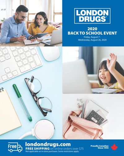 London Drugs Back to School Event Flyer August 7 to 26